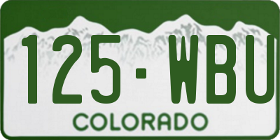 CO license plate 125WBU