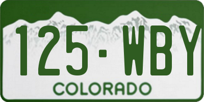 CO license plate 125WBY