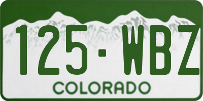 CO license plate 125WBZ