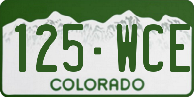 CO license plate 125WCE