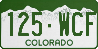 CO license plate 125WCF