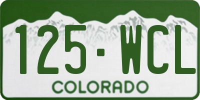 CO license plate 125WCL