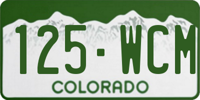 CO license plate 125WCM