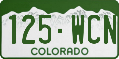 CO license plate 125WCN