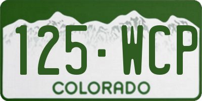 CO license plate 125WCP
