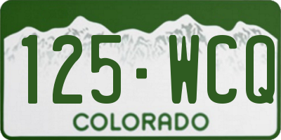 CO license plate 125WCQ