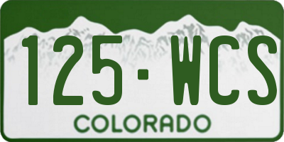 CO license plate 125WCS