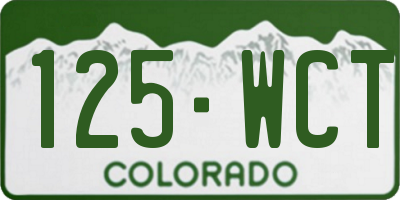 CO license plate 125WCT