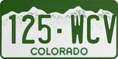 CO license plate 125WCV