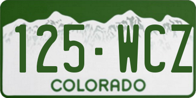 CO license plate 125WCZ