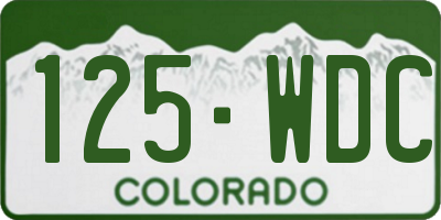 CO license plate 125WDC