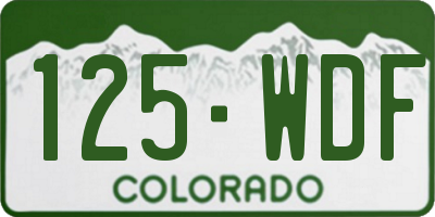 CO license plate 125WDF