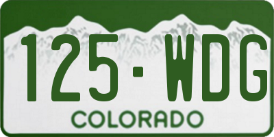 CO license plate 125WDG