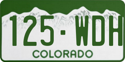 CO license plate 125WDH