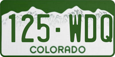 CO license plate 125WDQ