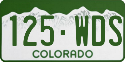 CO license plate 125WDS