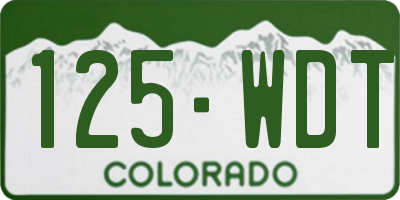 CO license plate 125WDT