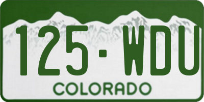 CO license plate 125WDU