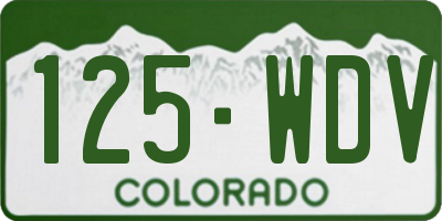 CO license plate 125WDV