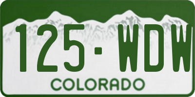CO license plate 125WDW