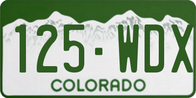 CO license plate 125WDX
