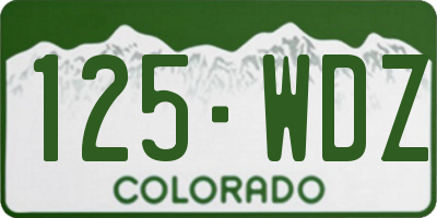 CO license plate 125WDZ