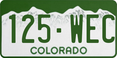 CO license plate 125WEC