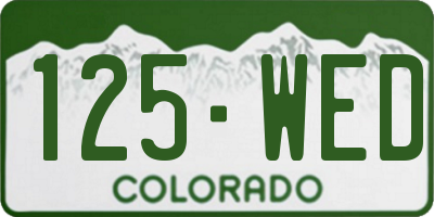 CO license plate 125WED