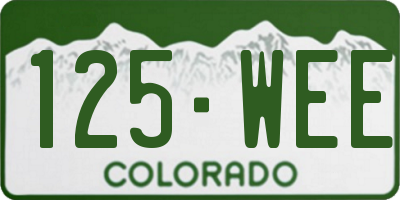 CO license plate 125WEE