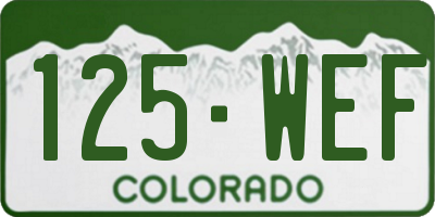 CO license plate 125WEF