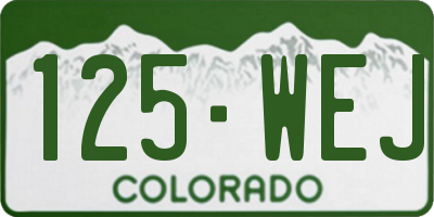 CO license plate 125WEJ
