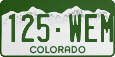 CO license plate 125WEM