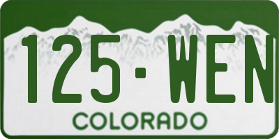 CO license plate 125WEN
