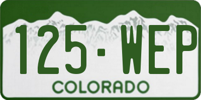 CO license plate 125WEP
