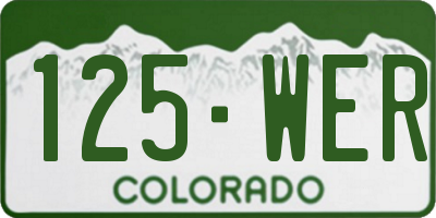 CO license plate 125WER