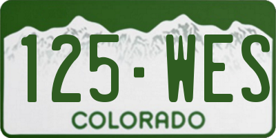 CO license plate 125WES