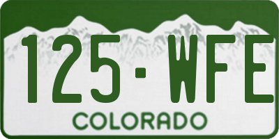CO license plate 125WFE