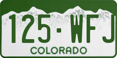 CO license plate 125WFJ
