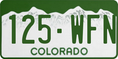 CO license plate 125WFN
