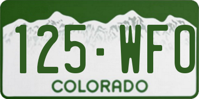CO license plate 125WFO