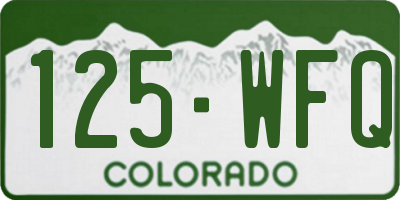 CO license plate 125WFQ