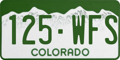 CO license plate 125WFS