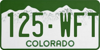 CO license plate 125WFT