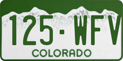 CO license plate 125WFV