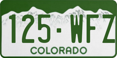 CO license plate 125WFZ