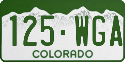 CO license plate 125WGA
