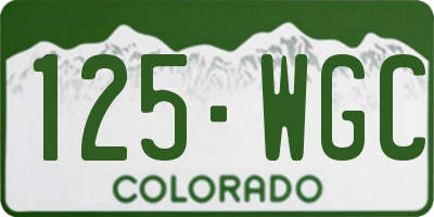 CO license plate 125WGC