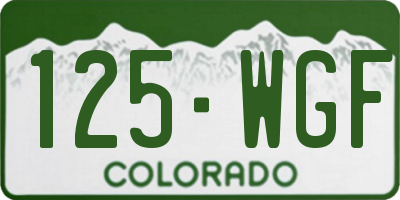 CO license plate 125WGF