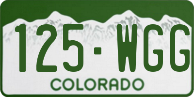 CO license plate 125WGG