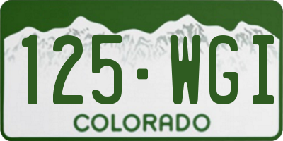 CO license plate 125WGI